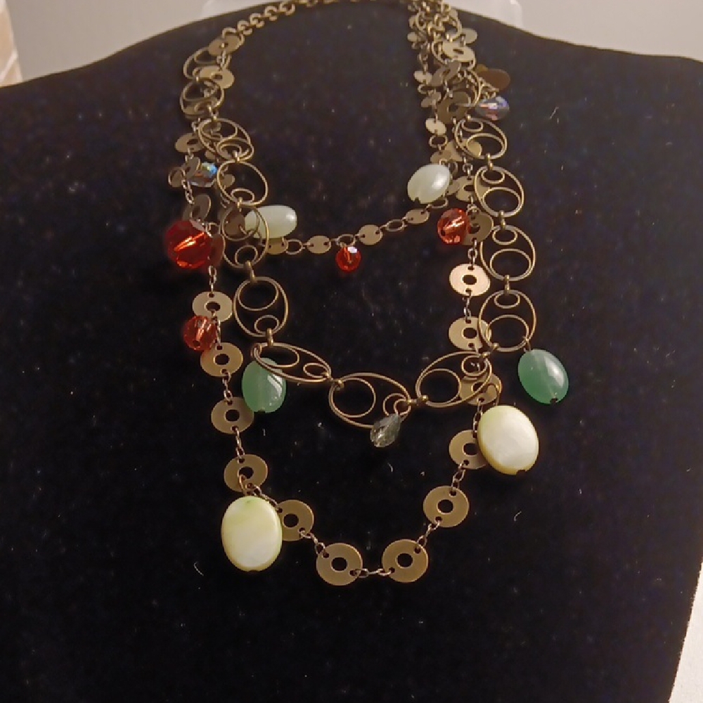 Elegant Multi-Color Necklace with Gem Accents